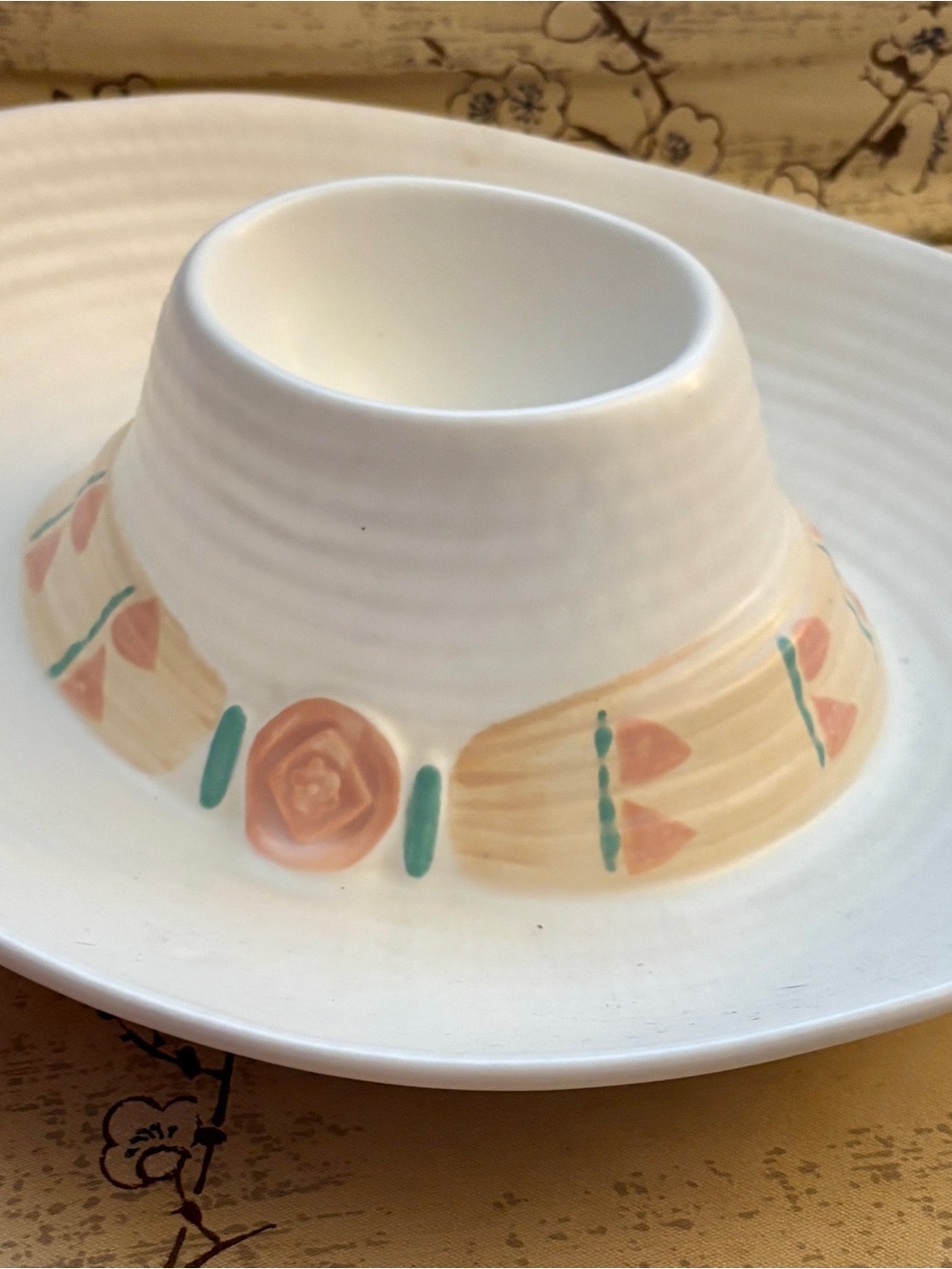 Vintage Treasure Craft Ceramic Sombrero Chip and Dip Serving Dish